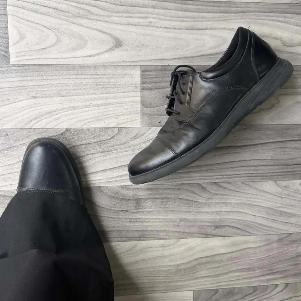 Rockport RMDECLAN-C Black Leather Oxford Dress Shoes